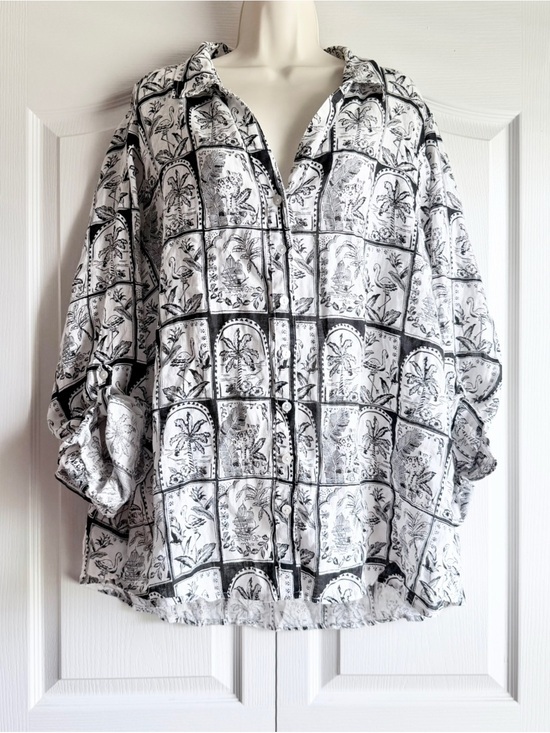 C&C California Tops - C&C California Tropical Linen Button Down Shirt